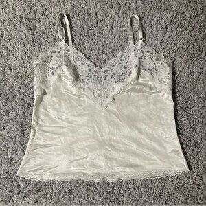 Elegant White Lace Trim Camisole